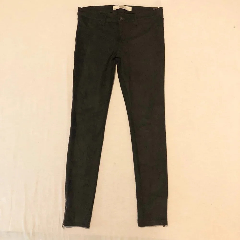 Abercrombie and Fitch Faux Suede Super Skinny Pants Ankle Zip Size 4